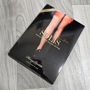Honey Birdette Solis Neon Orange Suspender Stockings Hosiery Size S